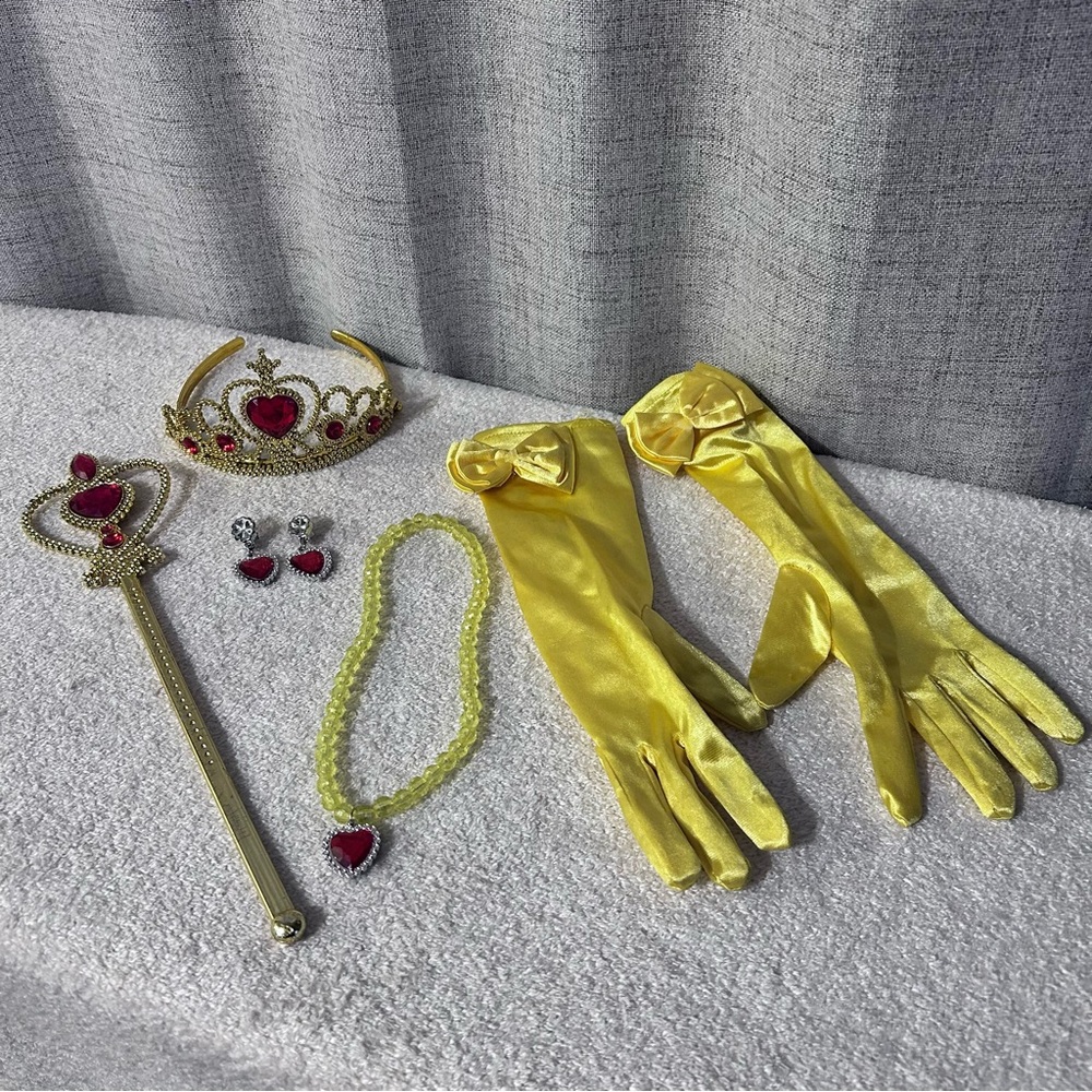 Elegant Gold and Red Princess Accessory Set